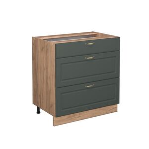 Vicco KUCHYNSKÁ SPODNÁ SKRINKA Fame-Line Zelený a zlatý vidiecky dom 80 cm s 3 zásuvkami, bez pracovnej dosky vyobraziť