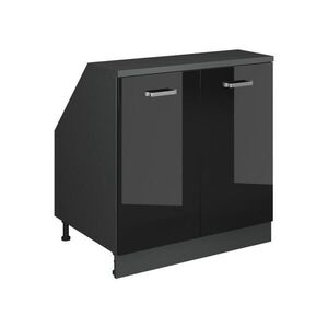 Vicco KUCHYNSKÁ SKRIŇA PRE ŠIKMÉ STRECHY R-Line Čierny vysoký lesk 80 cm s 2 dverami, korpus skrine hĺbka 60 cm vyobraziť