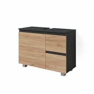 Vicco SPODNÁ SKRINKA POD UMÝVADLO J-Shape, antracitová/Dub Goldkraft, 80 x 60.8 cm vyobraziť