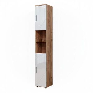 Vicco KÚPEĽŇOVÁ SKRINKA Irma Biely vysoký lesk/dub Goldkraft 30 x 192 cm s dverami a otvorenými priehradkami vyobraziť