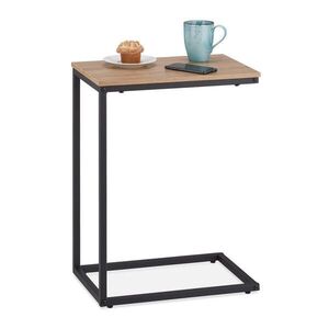Relaxdays PRÍRUČNÝ STOLÍK Čierna drevený dekor tvar C 60 cm vyobraziť