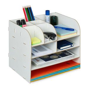Relaxdays ORGANIZÉR Biely MDF 10 priehradiek 27, 5 cm vyobraziť