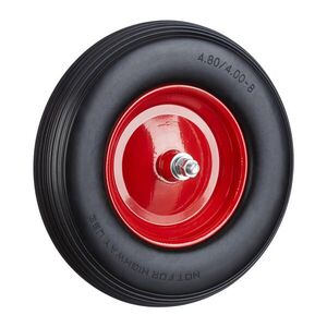 Relaxdays KOLESO Čierna plná guma s osou 39 cm vyobraziť