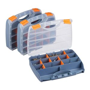 Relaxdays ORGANIZÉR Transparentný 3-ks-set plast s prepážkami 6x32x24 cm vyobraziť