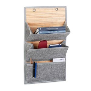 Relaxdays ORGANIZÉR prírodná bambus polyester veľkosť M 3 priehradky vyobraziť