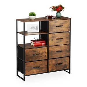 Relaxdays KOMODA Čierna Tmavohnedá 6 zásuviek 92x84x32 cm vyobraziť