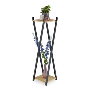 Relaxdays STOJAN NA KVETY Svetlohnedá Čierna 2 úrovne kov 99x29x29 cm vyobraziť
