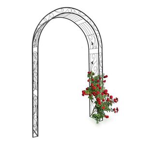 Relaxdays OBLÚK Čierny práškovo lakované železo 226 cm vyobraziť
