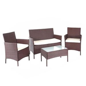 MCW POLY-RATTAN SÚPRAVA Hnedá, krémovo biela vyobraziť