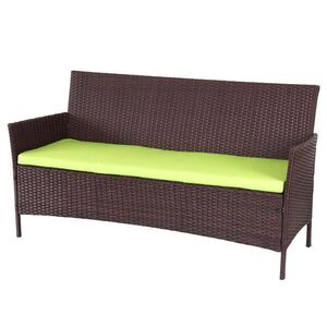 MCW 3-SEDACIA POLY-RATTAN ZÁHRADNÁ LAVICA Hnedá, Zelená vyobraziť
