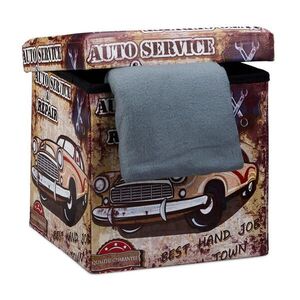 Relaxdays TABURET Viacfarebný motív auto s úložným priestorom 38x38x38 cm vyobraziť