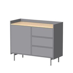 Vicco KOMODA Velina Šedá 100 x 82 cm s 3 zásuvkami a 1 dvierkami vyobraziť