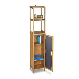 Relaxdays REGÁL Bambus prírodný do kúpeľne so skrinkou 5 políc 170 cm vyobraziť