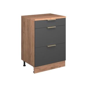 Vicco ROZŠIRUJÚCA KOMODA Rion, Antracitové zlato/Dub Goldkraft, 60 x 46 cm bez sklonu s 3 zásuvkami vyobraziť