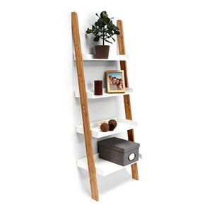 Relaxdays REGÁL Prírodná biela bambus 4 police 144x56x34 cm vyobraziť