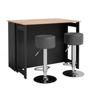 Vicco SÚPRAVA BAROVÉHO STOLA Dominic Goldkraft dub/antracit 116 x 37 cm s 2 barovými stoličkami vyobraziť