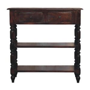 Artisan Furniture PRÍRUČNÝ stolík s povrchovou úpravou Rich Cherry, 2 zásuvky, 2 veľké otvorené police, tmavohnedý vyobraziť