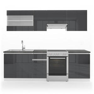 Vicco KUCHYNSKÁ LINKA R-Line, Antracit vysoký lesk/biely, 240 cm, AP Black vyobraziť
