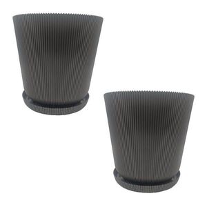 Relaxdays KVIETINÁČ Tmavosivý 2-dielny-set s podmiskou plastový 20x20 cm vyobraziť