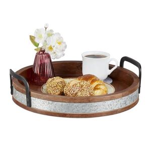 Relaxdays PODNOS Hnedá mangové drevo 35 cm vyobraziť