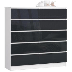 RAUMHIRSCH FURNITURE KOMODA Biela, lesklá grafitová 121/120/40 vyobraziť