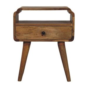 Artisan Furniture NOČNÝ stolík Newton v dubovom vzhľade, 1 zásuvka a otvorená priehradka, béžový vyobraziť