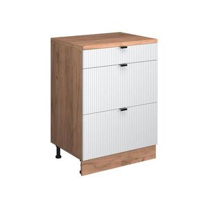 Vicco ROZŠIRUJÚCA KOMODA Rion, Biele zvlnenie/Dub Goldkraft, 60 x 46 cm bez sklonu s 3 zásuvkami vyobraziť