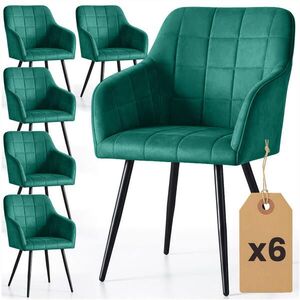 RAUMHIRSCH FURNITURE ČALÚNENÉ STOLIČKY, sada 6 ks, kovové nohy, zelená, čierna, x 54/82/58 vyobraziť