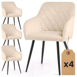 RAUMHIRSCH FURNITURE ČALÚNENÁ STOLIČKA, sada 4 ks, kovové nohy, béžová, čierna 54, 5/82/58 vyobraziť