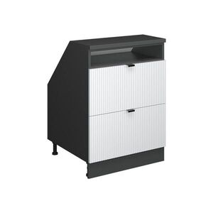 Vicco KUCHYNSKÁ SKRIŇA PRE ŠIKMÉ STRECHY R-Line Biele zvlnenie 60 cm s 2 zásuvkami, korpus skrine hĺbka 60 cm vyobraziť