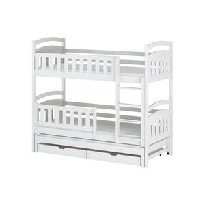 Kids Collective POSCHODOVÁ POSTEĽ 90x200 cm s výsuvným lôžkom a dvoma zásuvkami v bielej farbe vyobraziť