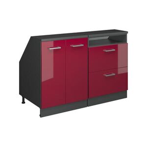 Vicco SKRIŇOVÁ SÚPRAVA SO ŠIKMOU STRECHOU Rion Červený vysoký lesk 120 cm Súprava 2 korpusov skrine hĺbka 60 cm vyobraziť