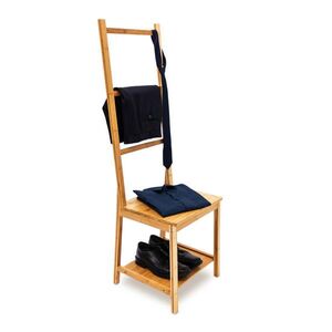 Relaxdays VEŠIAK Prírodný bambus s 2 policami 133 cm vyobraziť