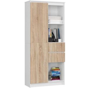 RAUMHIRSCH FURNITURE STOJACÍ REGÁL Biela, dub Sonoma 180/80/35 vyobraziť
