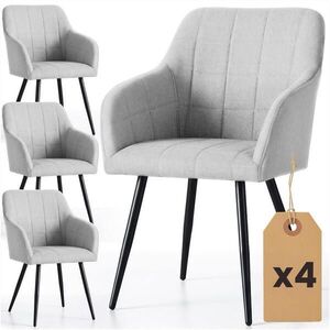 RAUMHIRSCH FURNITURE ČALÚNENÁ STOLIČKA, sada 4 ks, kovové nohy svetlosivé, čierna, X 54/82/58 vyobraziť