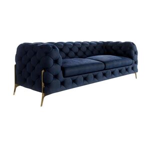 S-Style CHESTERFIELD TROJMIESTNA POHOVKA Lexi v námorníckej modrej farbe so zlatými nohami vyobraziť