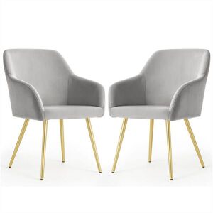 RAUMHIRSCH FURNITURE ČALÚNENÁ STOLIČKA, 2 ks, kovové nohy, šedá, zlatá, 54, 5/83/58 vyobraziť