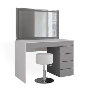 Vicco TOALETNÝ STOLÍK Elise, biely/Šedá, 115 cm so zrkadlom LED a stoličkou vyobraziť