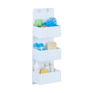 Relaxdays ORGANIZÉR Biely závesný látkový 3 koše 75 cm vyobraziť