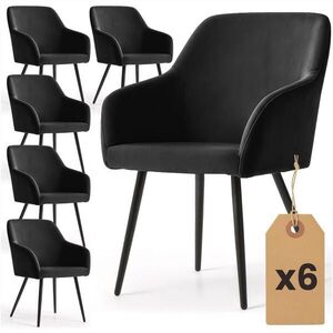 RAUMHIRSCH FURNITURE ČALÚNENÉ STOLIČKY, sada 6 ks, kovové nohy, čierna 54, 5/83/58 vyobraziť
