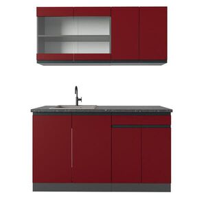 Vicco JEDNOLÔŽKOVÁ KUCHYŇA R-Line Červená 140 cm , AP Antracit vyobraziť