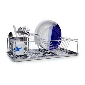 Relaxdays ODKVAPKÁVAČ Strieborný chrómovaný kov s príborníkom 48 cm vyobraziť