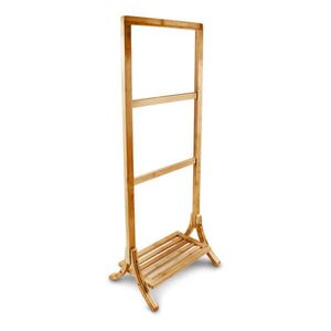 Relaxdays STOJAN NA UTERÁKY Hnedý bambus 3 tyče polica 105 cm vyobraziť