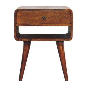Artisan Furniture NOČNÝ stolík Avora Chestnut, 1 zásuvka a otvorená priehradka, tmavohnedý vyobraziť