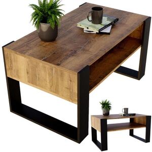 CraftPAK KONZOLOVÝ STOLÍK z drevotriesky, obdĺžnikový, stabilný, v odtieni orech 45/53, 6/92 cm vyobraziť