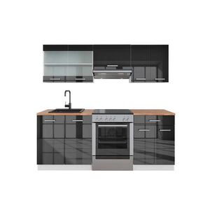 Vicco KUCHYNSKÝ KÚT R-Line Antracit vysoký lesk/biela 200 cm , AP Oak vyobraziť