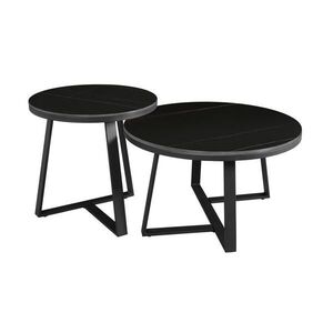 MID.YOU KONFERENČNÝ STOLÍK, čierna, kameň, 69/69/40 cm vyobraziť