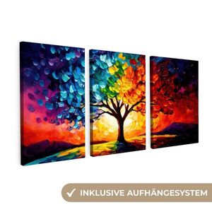 MuchoWow 3-DIELNA sada Strom - farebné - vzhľad farby - abstraktné 120x60 cm vyobraziť