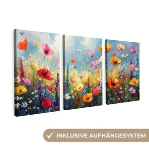 MuchoWow 3-DIELNA sada Kvety - Jar - Farebné - Letné 120x60 cm vyobraziť