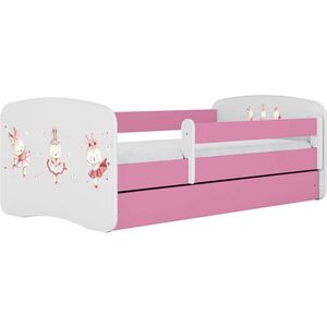 WFL GROUP KINDERBETT Emily mit Schublade und Matratze, Rosa 80x160 cm vyobraziť